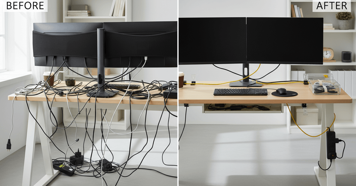 5 Cable management hacks for a cleaner desk setup